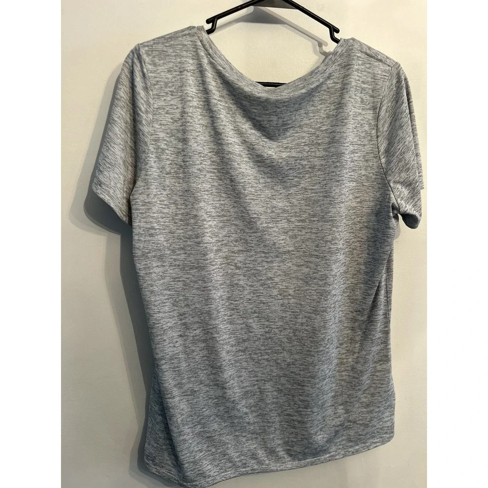 Nike Shirt Womens XL Short Sleeve Crew Neck Grey Dri-Fit Lightweight Workout - Picture 4 of 9